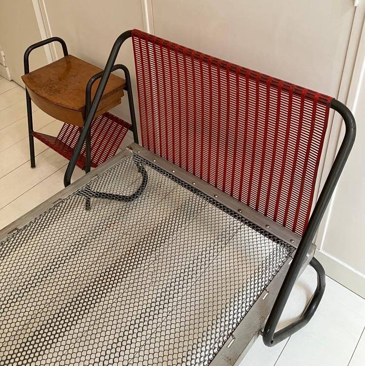 Bed and bedside table jaques hitier