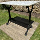 Rectangular bistro table in marble and cast iron