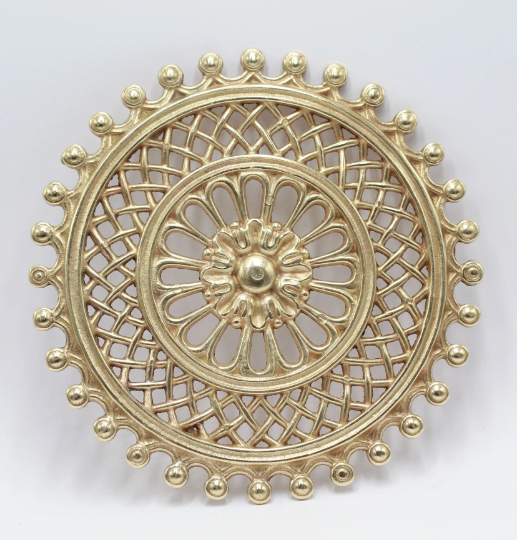 Vintage brass rosette underside