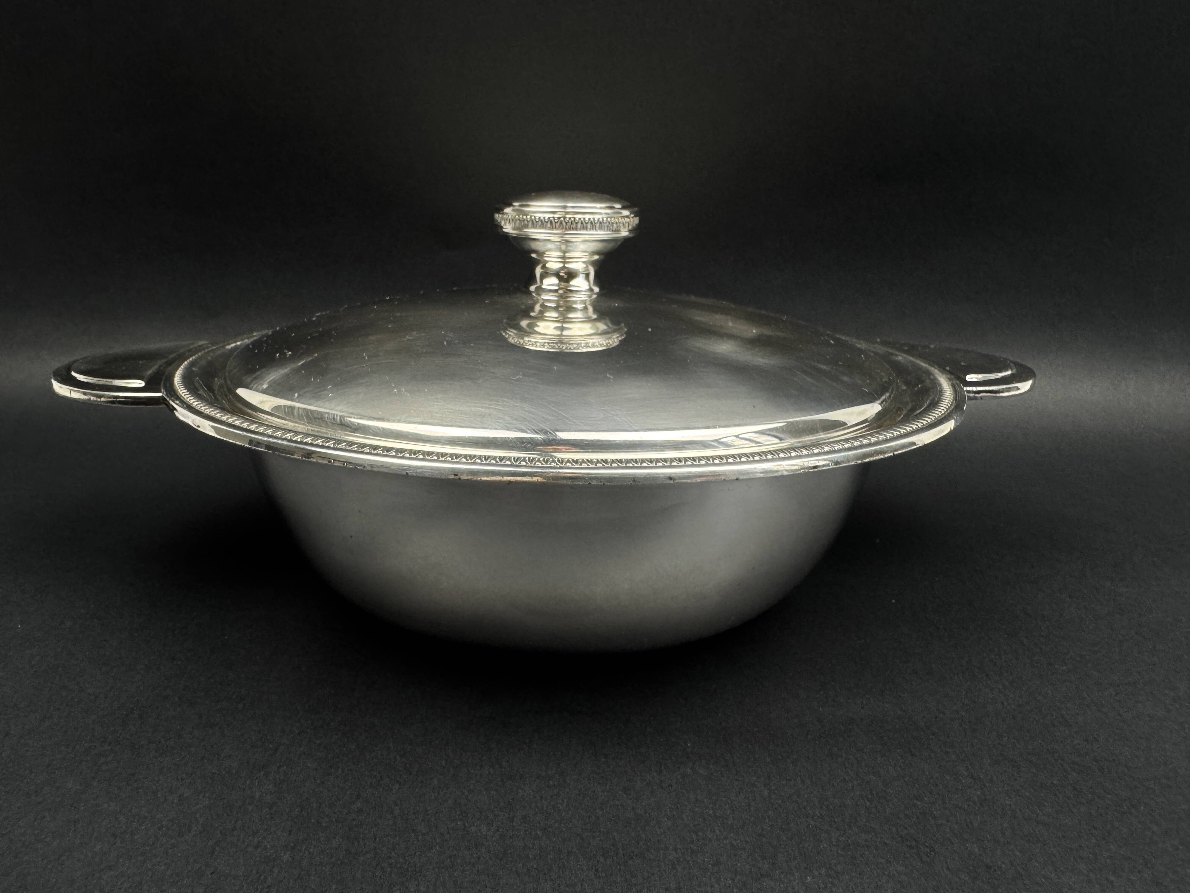 Silver-plated vegetable dish, "Malmaison" model, silversmith Ackermann