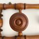 Vintage wooden wall coat rack with 4 swivel hooks from 1920