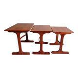 Ensemble de 3 tables gigognes en teck G-plan, années 1960
