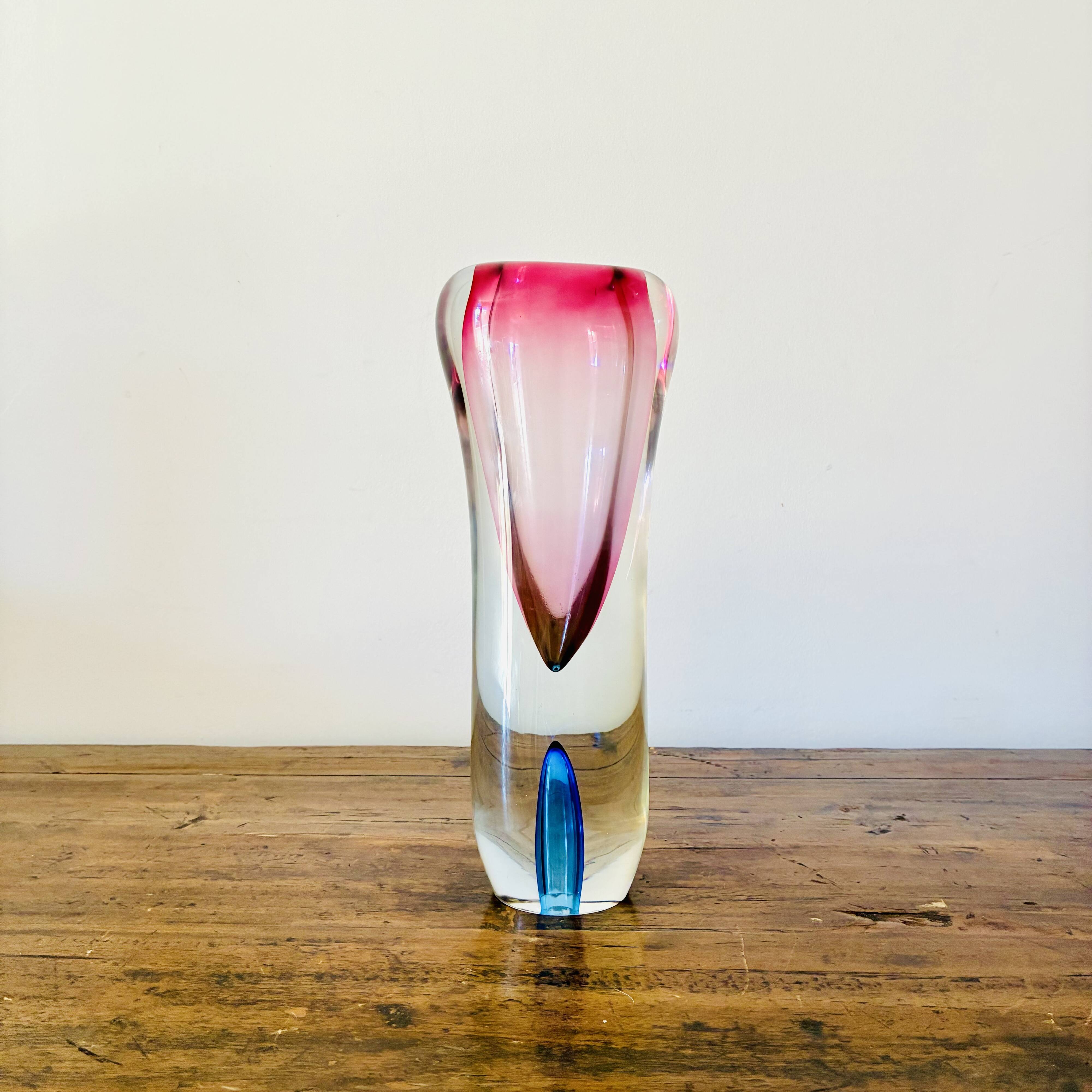Vase en verre sommerso de Murano, années 1960, dans le style de Flavio Poli