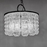 Mid century glass and chrome chandelier, 1960s