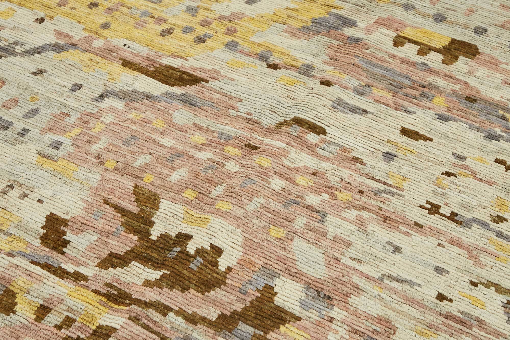 Handwoven Turkish Rustic 197 cm x 294 cm Multicolor Wool Carpet