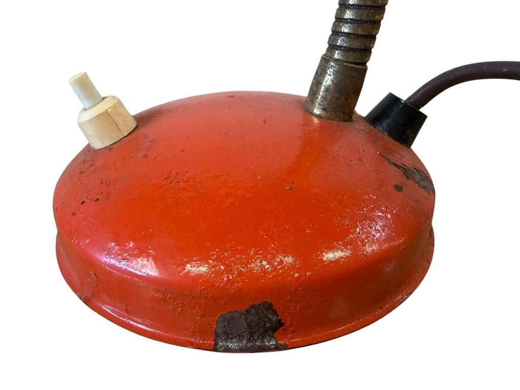 Vintage red metal desk lamp