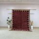Handwoven rug 150x250 cm, wool, burgundy, grey, beige, Morocco