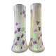 Large pair of glass vases with enameled floral decoration from the early 20th century LEGRAS