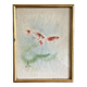 Small Japanese painting goldfish Okada vintage old watercolor