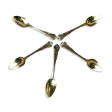 5 small spoons in glazed silver, late 19th century