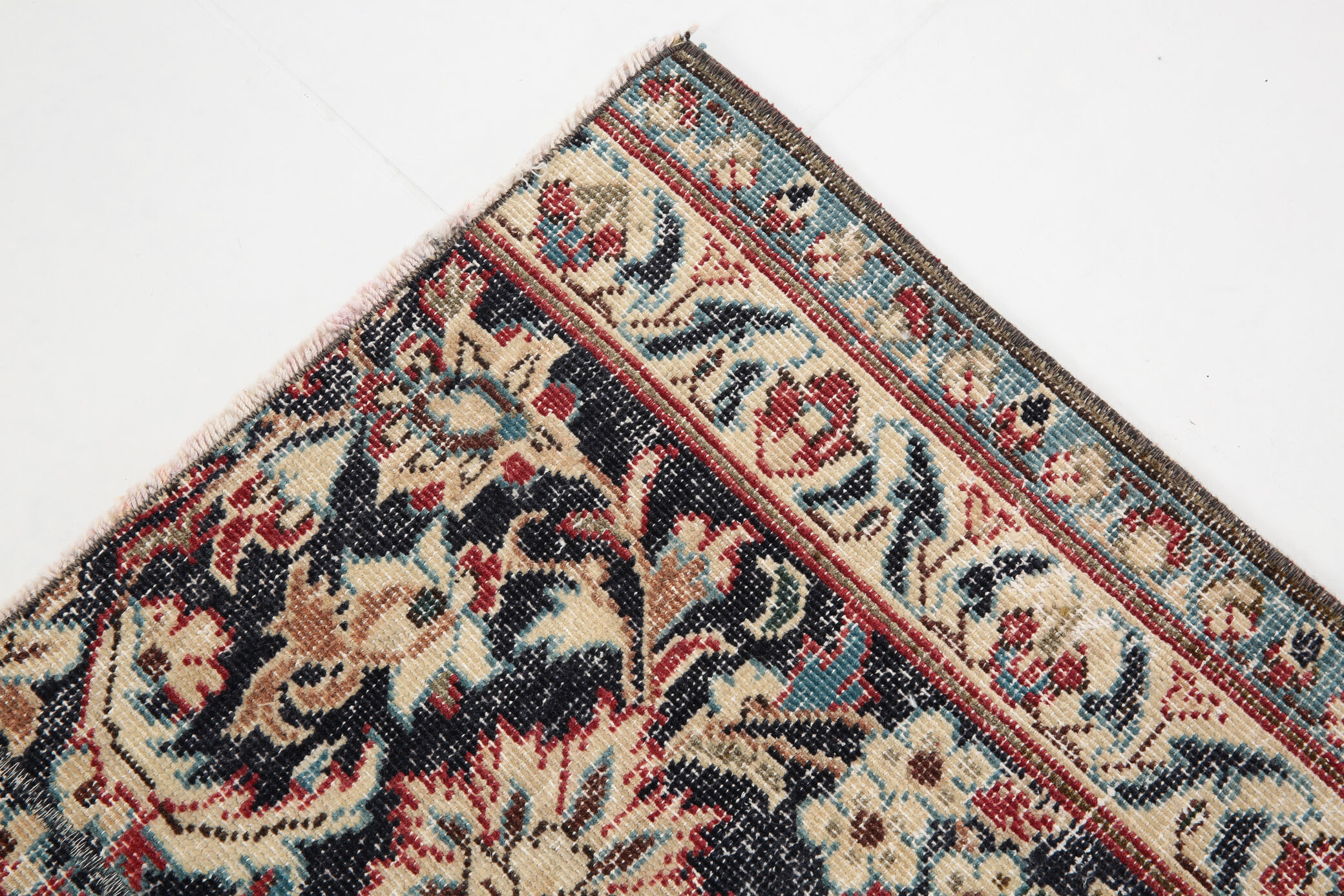 3x12 Persian Navy Blue Runner Rug, 80x378Cm