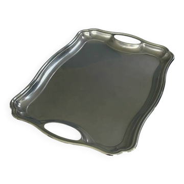 Stainless steel serving tray – Vintage silver-plated metal dish French design