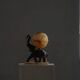 Art Deco, elephant table lamp with alabaster globe, early 20th century, 1930s.