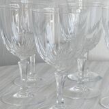 Set of 8 chiseled crystal wine glasses