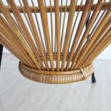 Table basse rotin 1950
