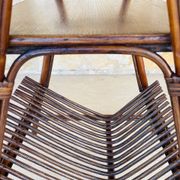Table d'appoint avec porte revues vintage Rotin Bambou 1970s