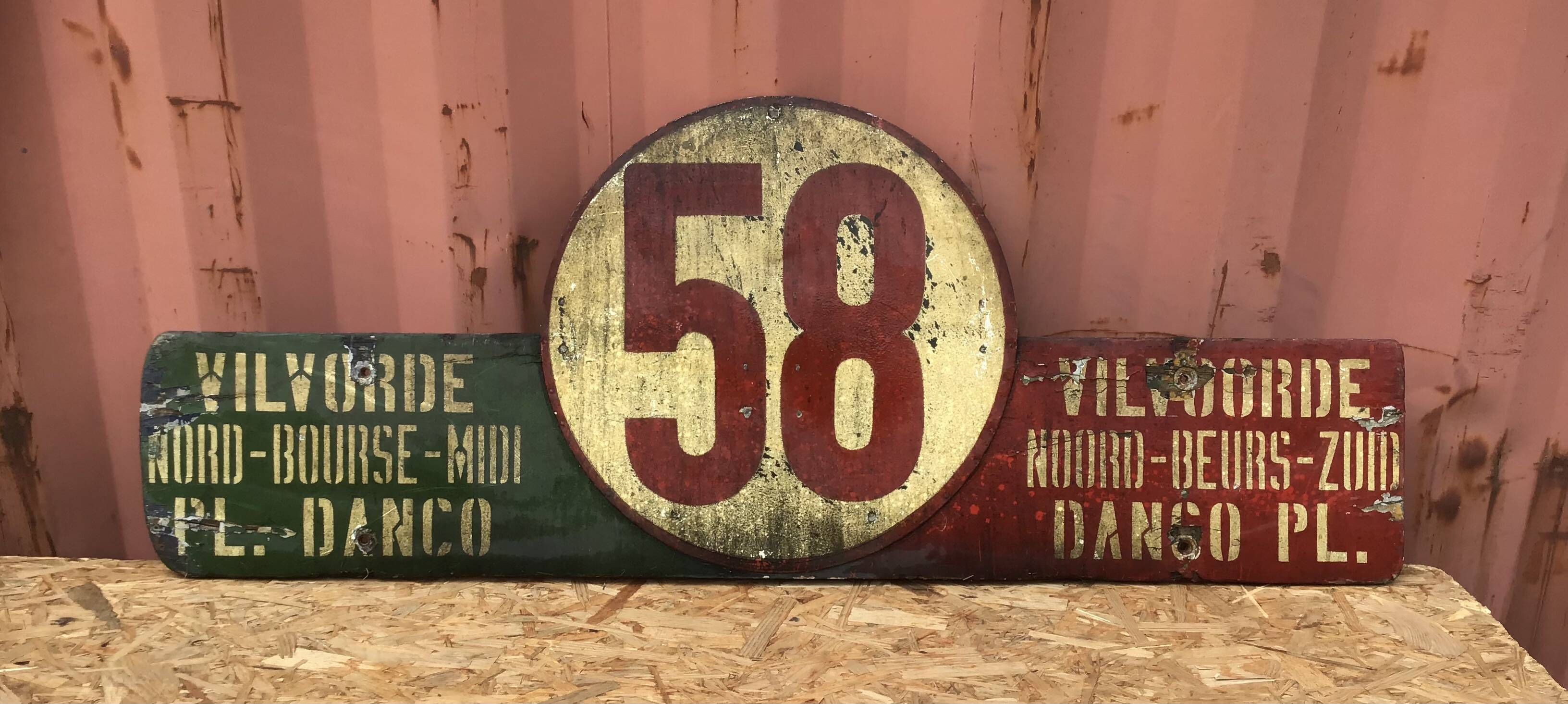 Old Brussels tram nameplate sign