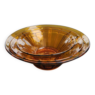 Lot de 3 saladiers en verre : vintage