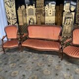 Louis Philippe bench and pair of armchairs