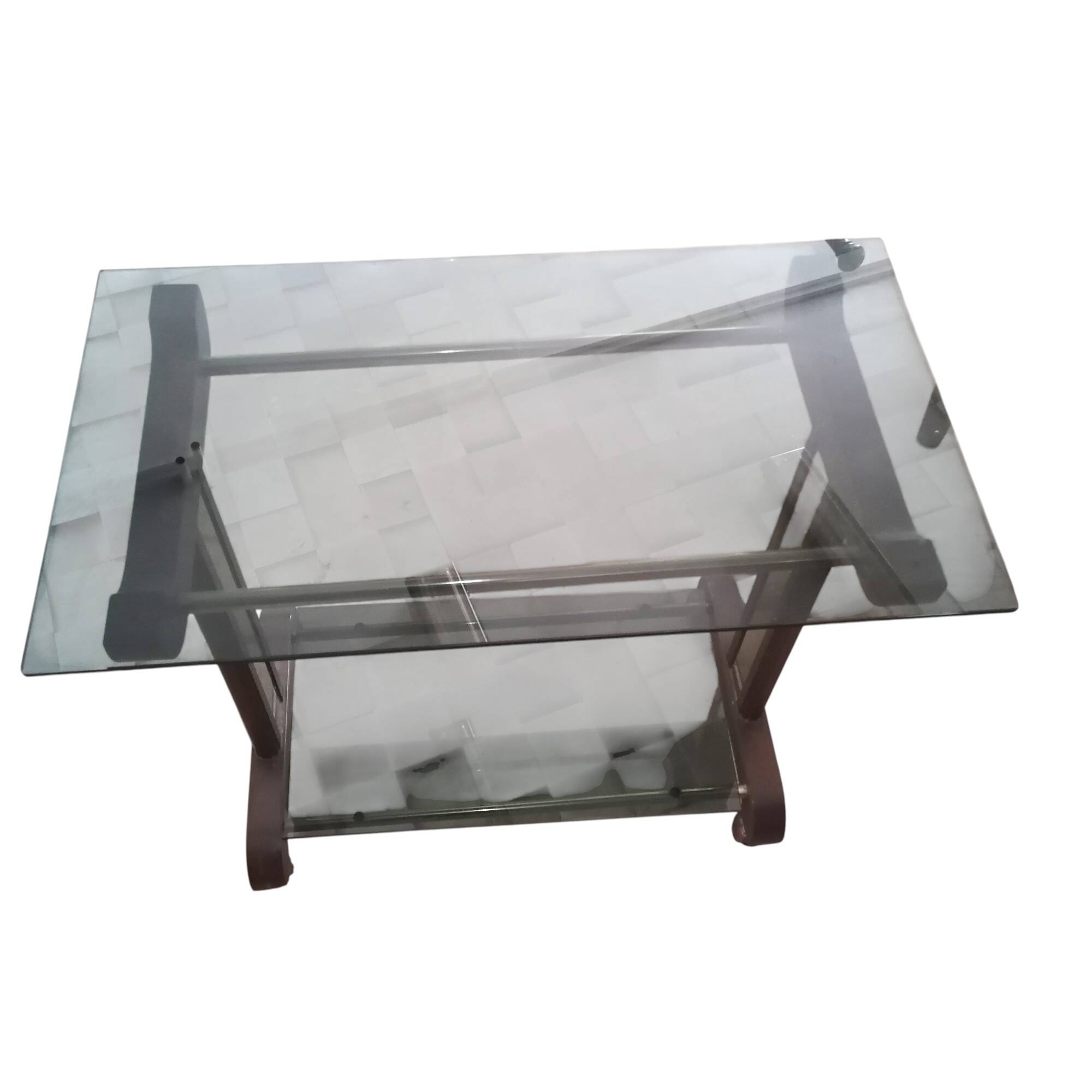 Carrello con ripiani fumé, anni '60