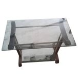 Carrello con ripiani fumé, anni '60