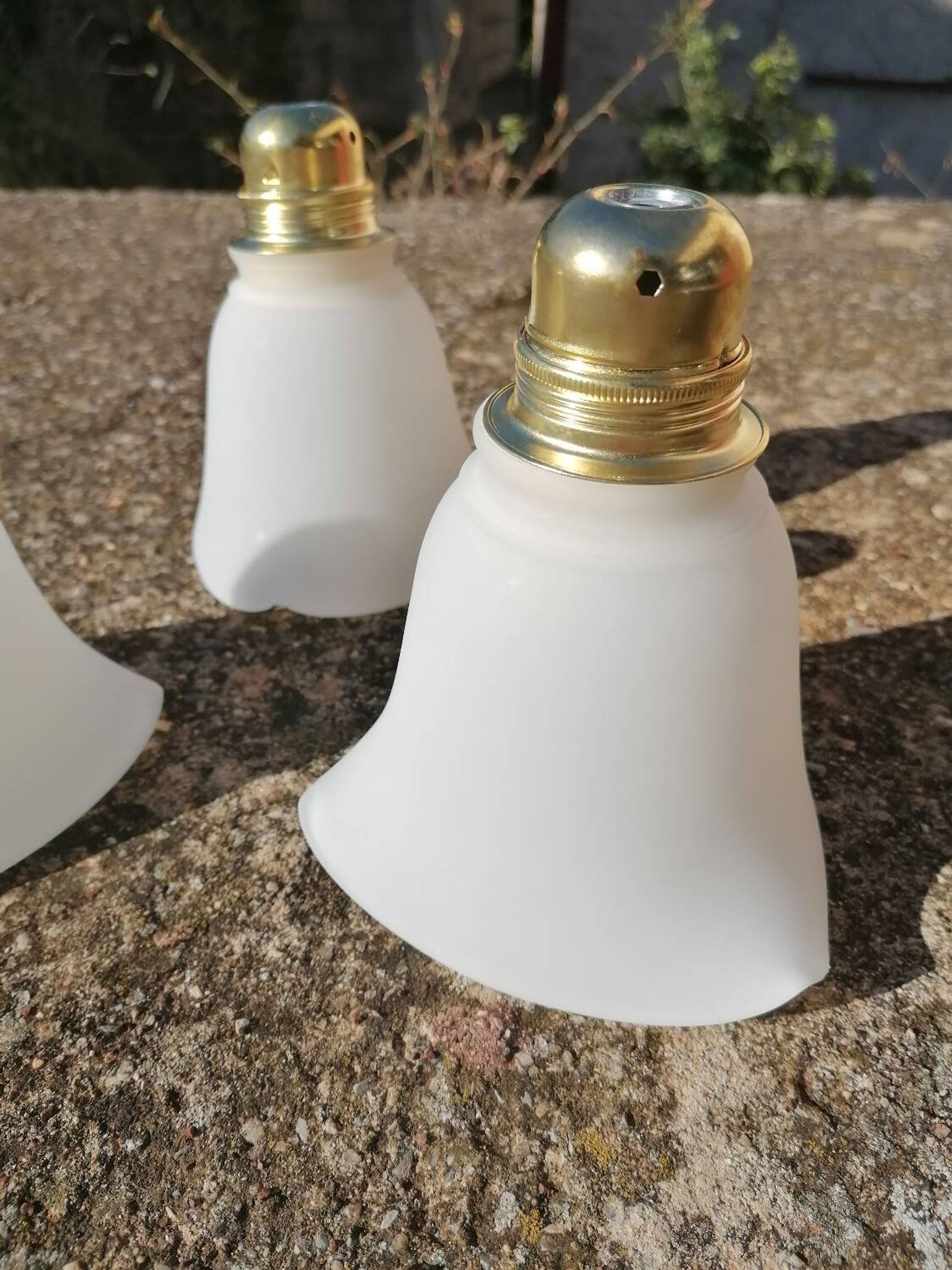 Lot de 3 tulipes baladeuses suspensions vintage en verre