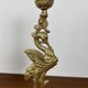 Pair of antique heron candlesticks in gilded brass – Orientalist Art Deco style