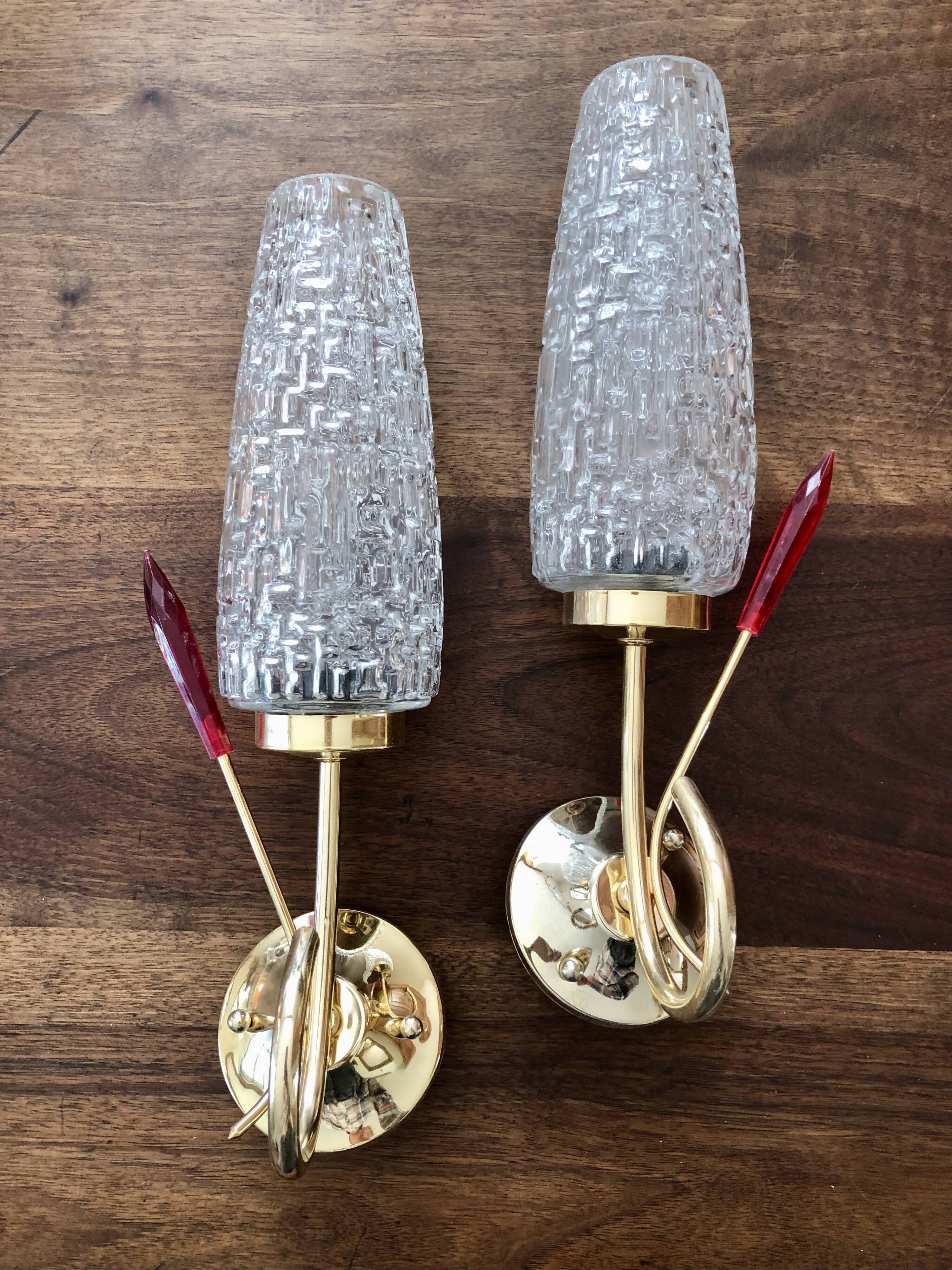 Pair of wall lamps 60s