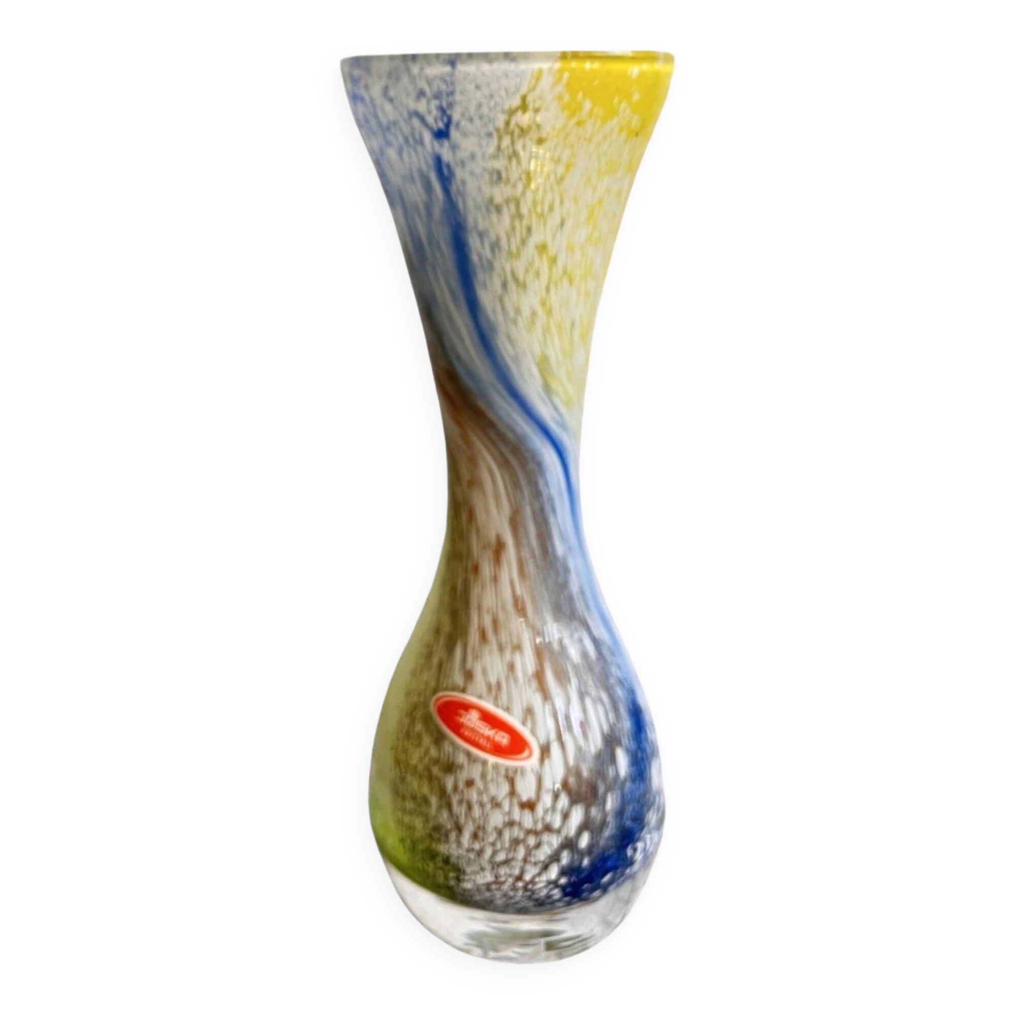 Glass vase Joska Kristall Mundgeblasen Germany 1970s.