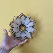 Set of vintage mother-of-pearl and brass wall lamps