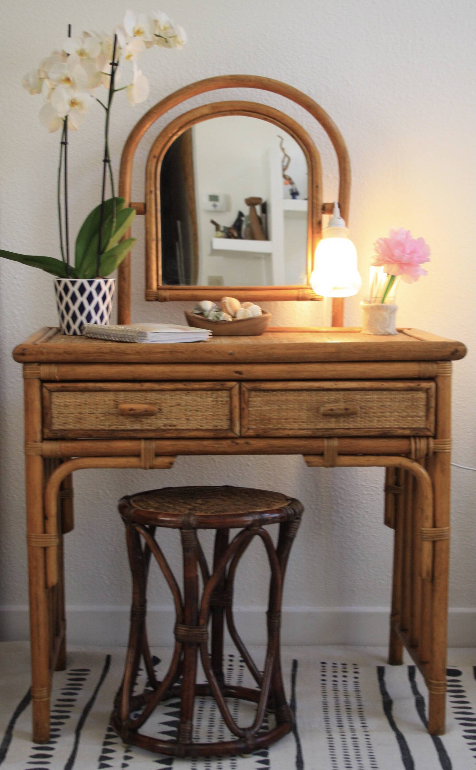Dressing table or rattan desk