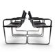 Ensemble de 4 chaises visiteur Matteo Grassi en cuir/chrome, chaises cantilever, 1970.