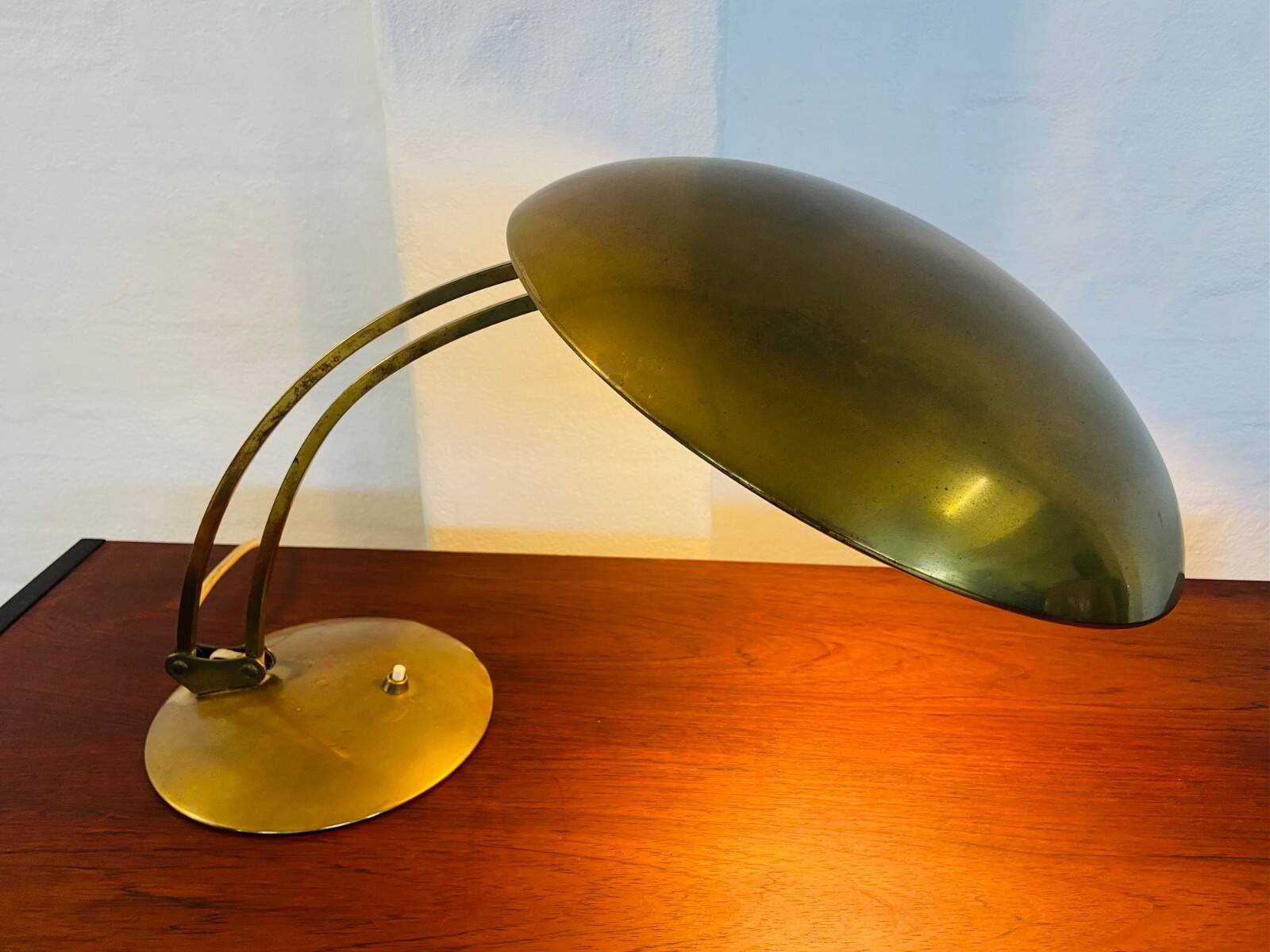 Vintage modernist Kaiser Dell brass lamp 1960s