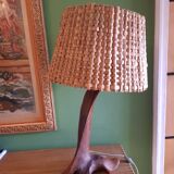 Brutalist lamp, olive wood