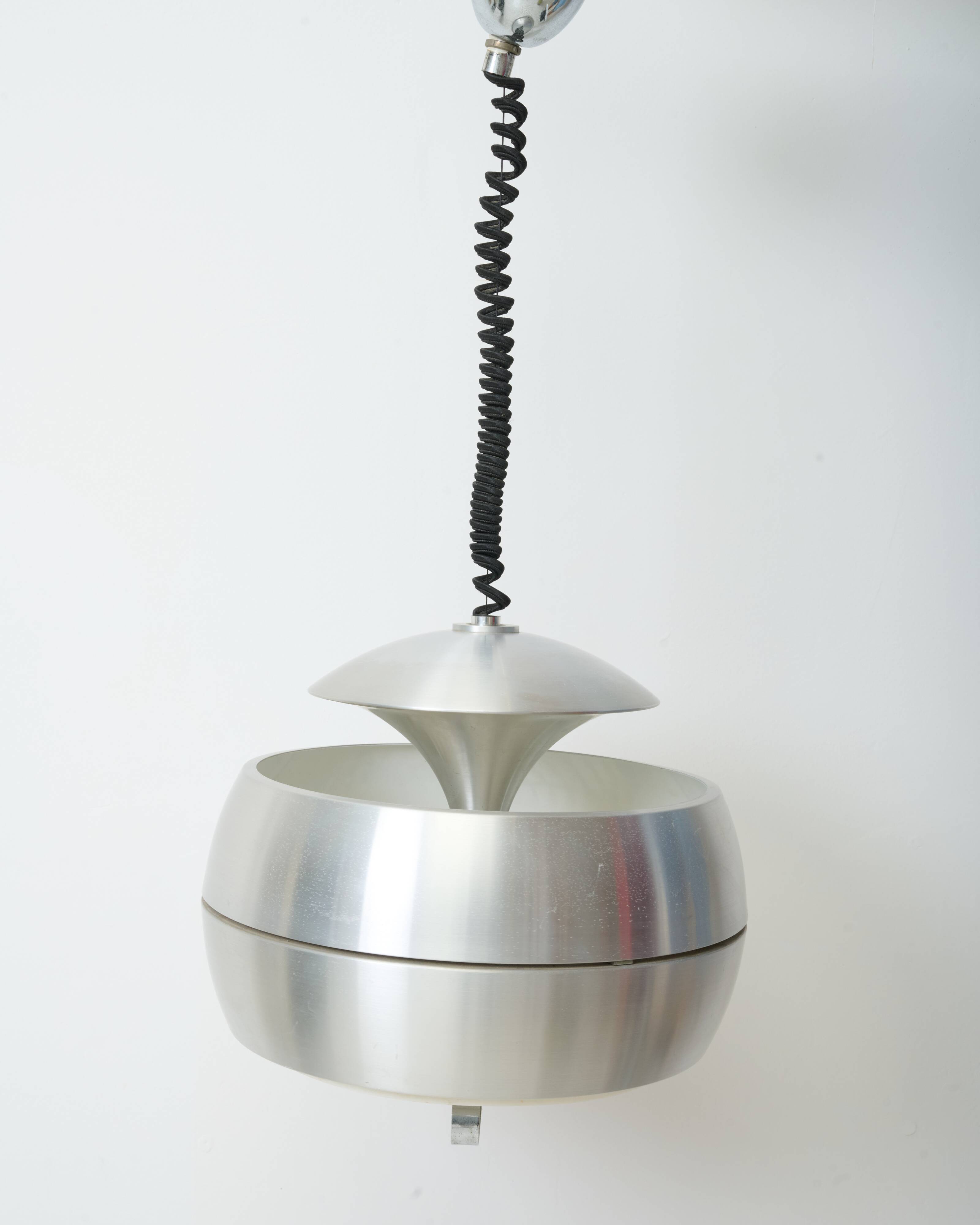Brushed stainless steel pendant light, Raak, 1960s