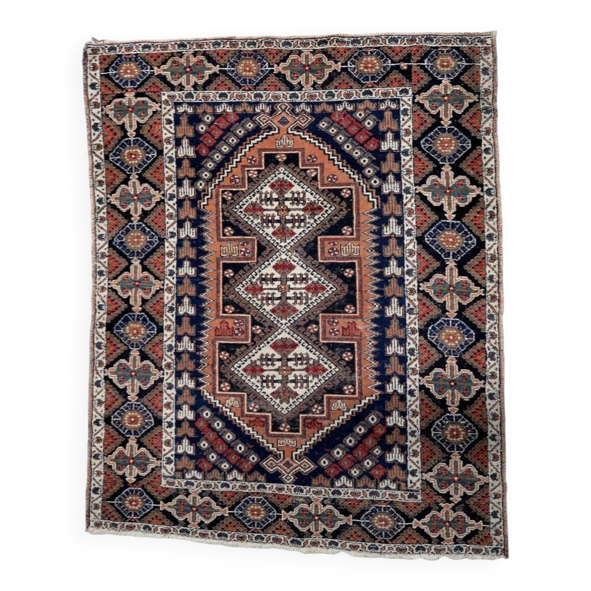 Antique Persian Afshar rug 115cm x 142cm 1920s - 1C1237
