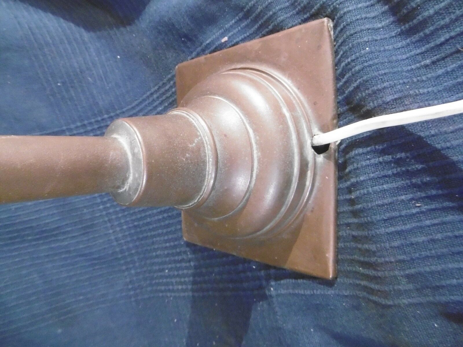 Copper desk lamp and industrial green enamel lampshade 1900