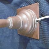 Copper desk lamp and industrial green enamel lampshade 1900