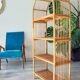 Large rattan and cane shelf