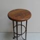 Table d'appoint ronde en métal industriel