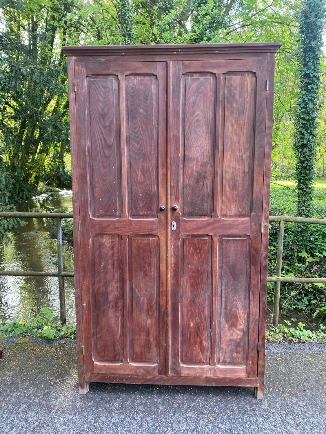 Large Parisian wooden wardrobe