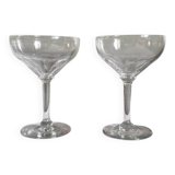 2 large antique champagne coupes, flat rim size - 13.5 cm