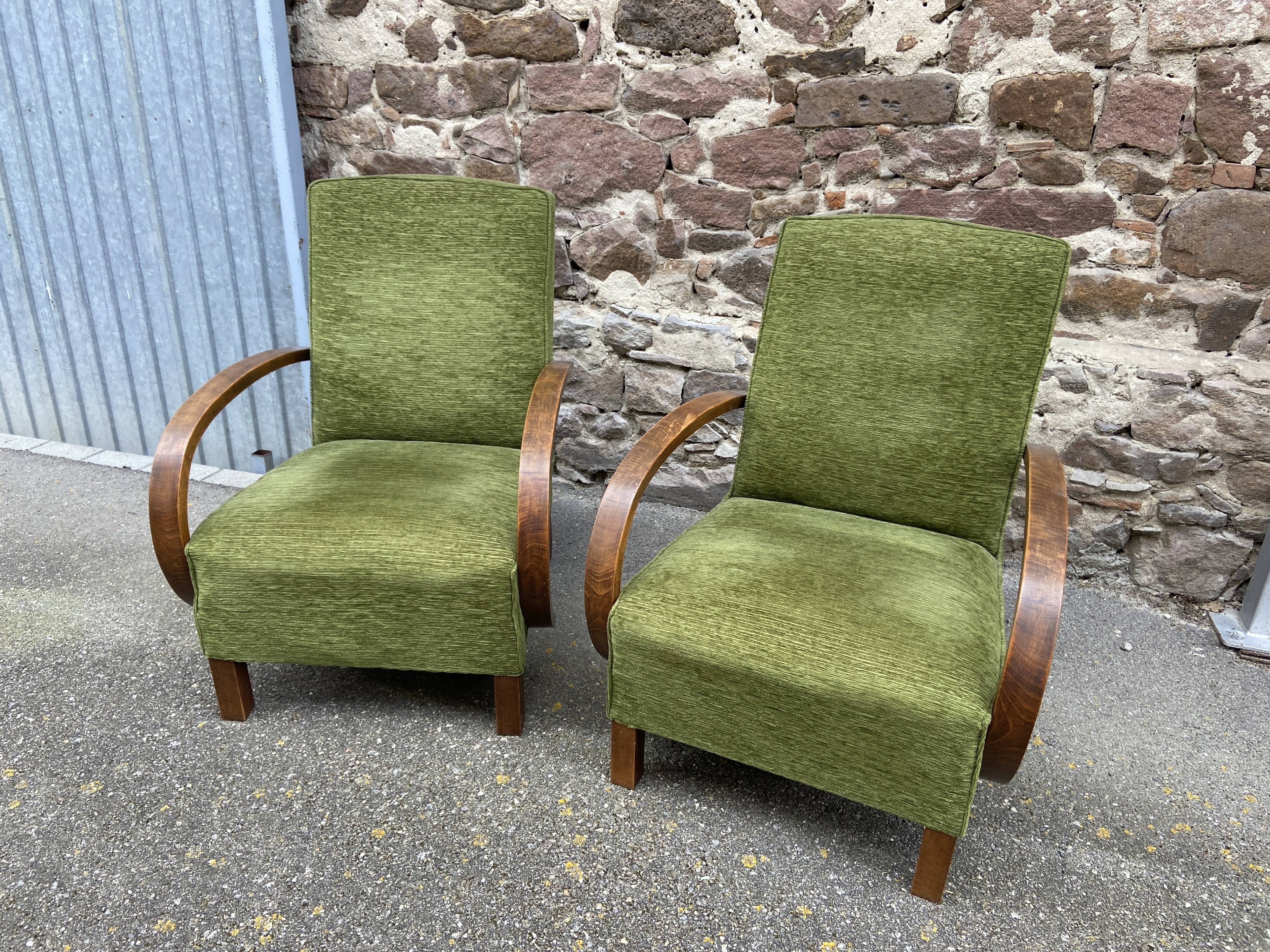 2 halabala lounge armchairs Design Lounge ART DECO 1940 Jindřich Halabala