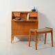 Scandinavian elm & burr-wood secrétaire, 1950s