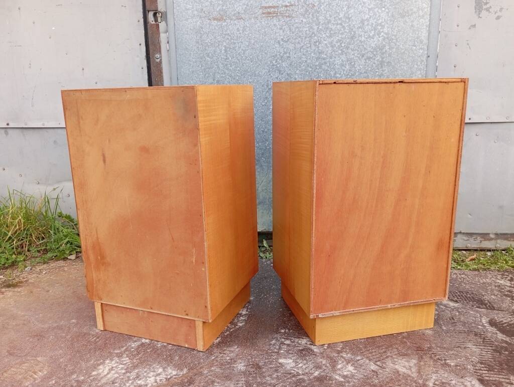 Pair of elm bedside tables