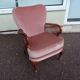 fauteuil bois velours rose cannage - cocktail