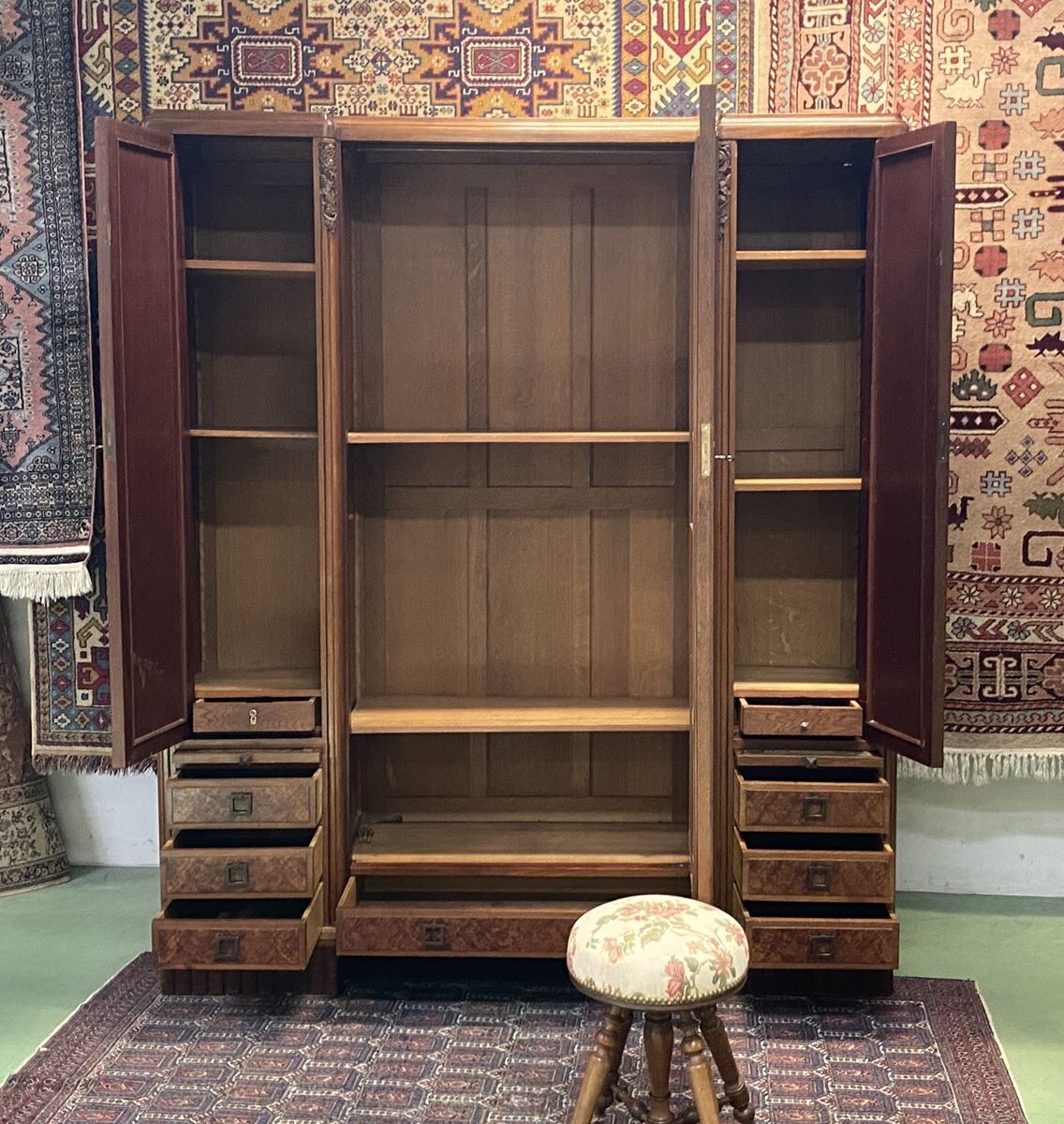 Dressing art deco walnut wardrobe