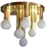 Art Deco ceiling light in brass – 10 lights