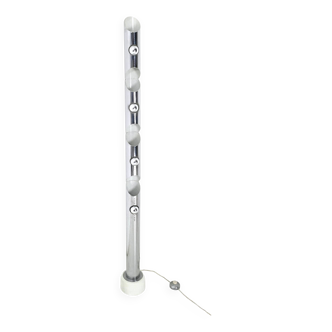 Varnished Metal Column Floor Lamp Ascribable to Reggiani, Italy