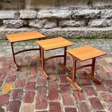 Scandinavian nesting tables in teak from the 1960s.